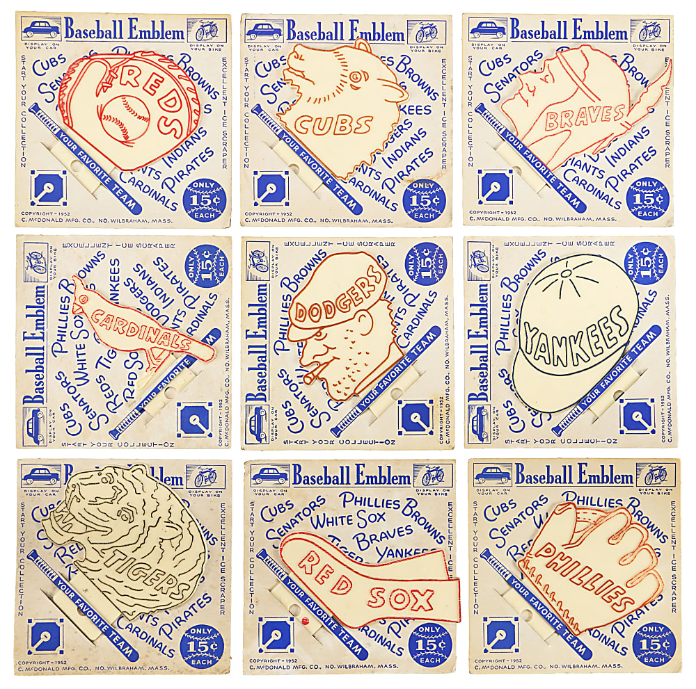 1952 C. McDonald MFG Co. "Baseball Emblems" Complete Set (16)