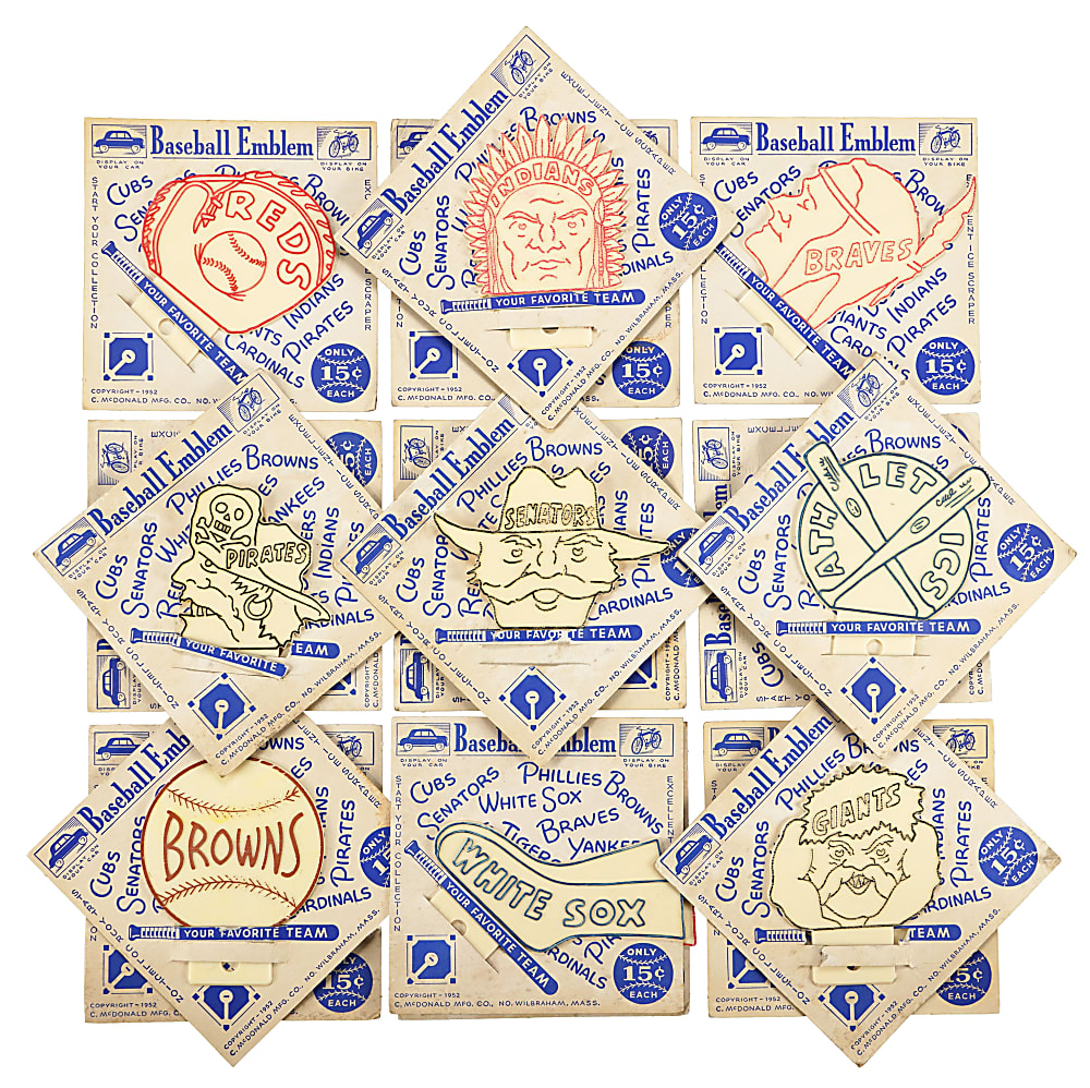 1952 C. McDonald MFG Co. "Baseball Emblems" Complete Set (16)