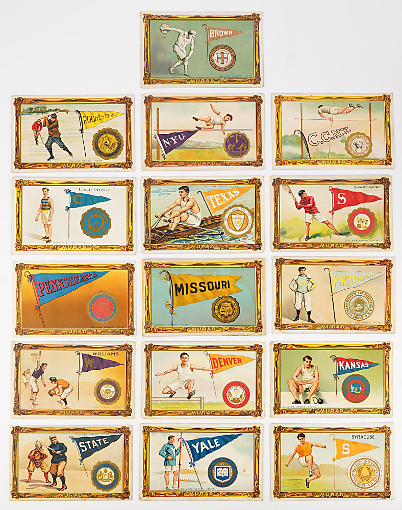 1910-1911 T6 Murad College Series Complete Set (25) with 9 Graded
