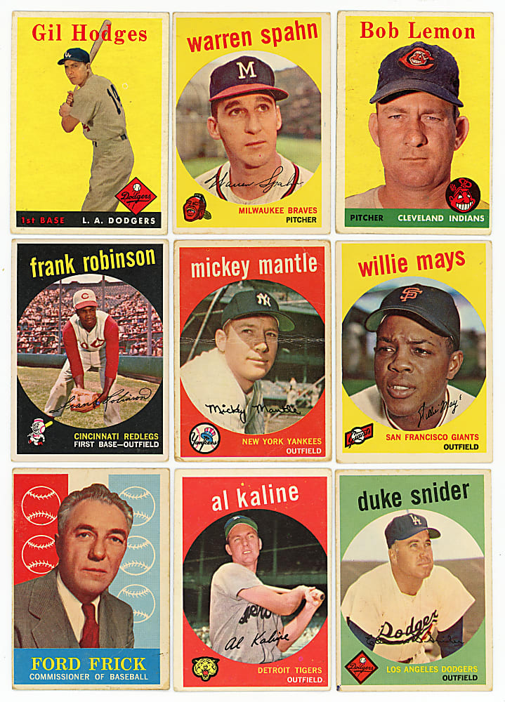 1958 & 1959 Topps Starter Set Pair (304) Total Cards with (20+) Hall of Famers Including (2) Willie Mays & Mickey Mantle