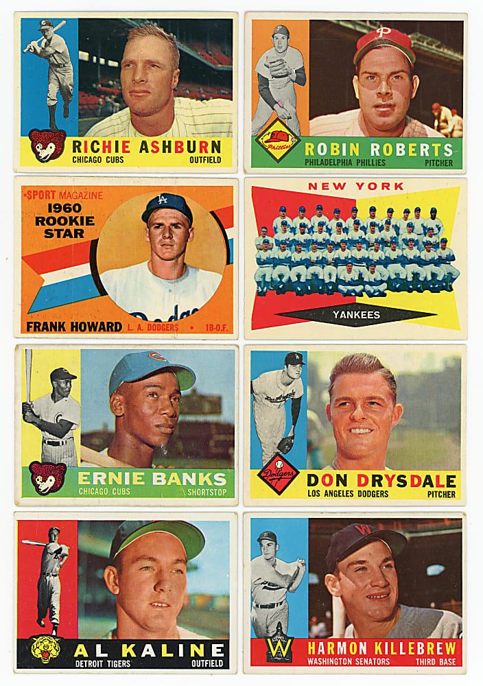 1960 Topps Starter Set (249/572) with Several Keys Including Aaron, Mantle, Mays & McCovey/Yastrzemski Rookies