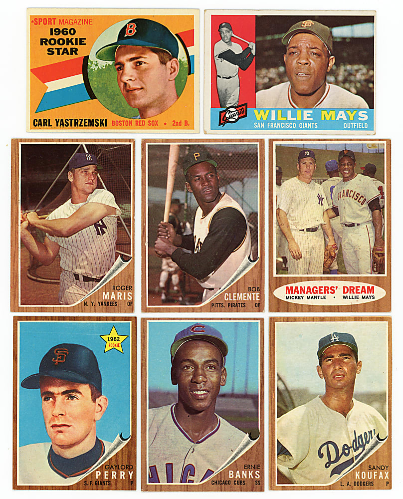 1958-1962 Baseball & Football Shoebox Collection (539) with (90+) Hall of Famers - Loaded with Clemente, Mantle, Mays & Yastrzemski Rookie