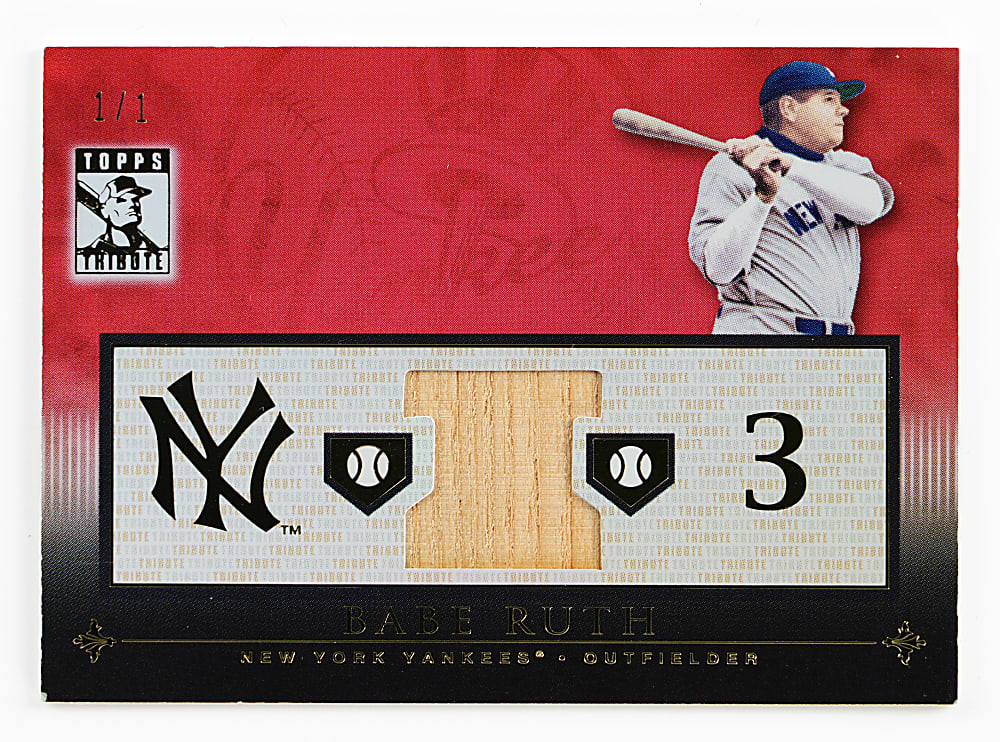 2010 Topps Tribute Babe Ruth Bat Relic Red Parallel #1/1