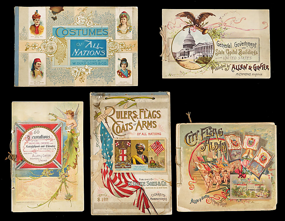 1888-1890 Allen & Ginter/Duke & Son's "Nationality/Government/Coat of Arms" Album Collection (5)