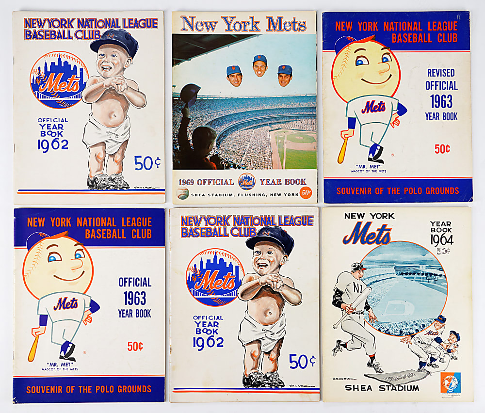 1962-2014 New York Mets Yearbook Collection (86) with Complete 53-Year Run & Revised Editions Including (2/4) First Year!