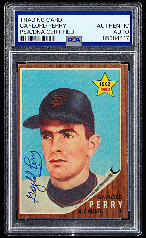 1962 Topps #199 Gaylord Perry Signed Rookie - PSA/DNA Authentic