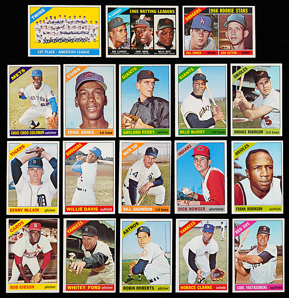 1966 Topps Complete Set (598) with 7 SGC Graded Stars Including #50 Mickey Mantle SGC EX 5 – Clean!