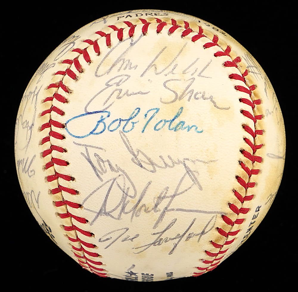 1982 San Diego Padres Team Signed ONL Feeney Baseball with (27) Signatures Including Rookie Year Tony Gwynn - Beckett Full LOA