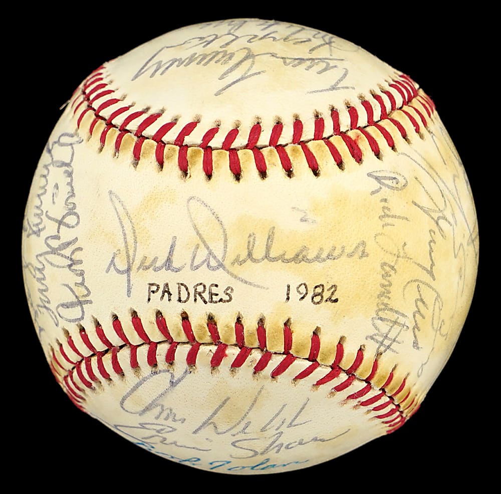 1982 San Diego Padres Team Signed ONL Feeney Baseball with (27) Signatures Including Rookie Year Tony Gwynn - Beckett Full LOA