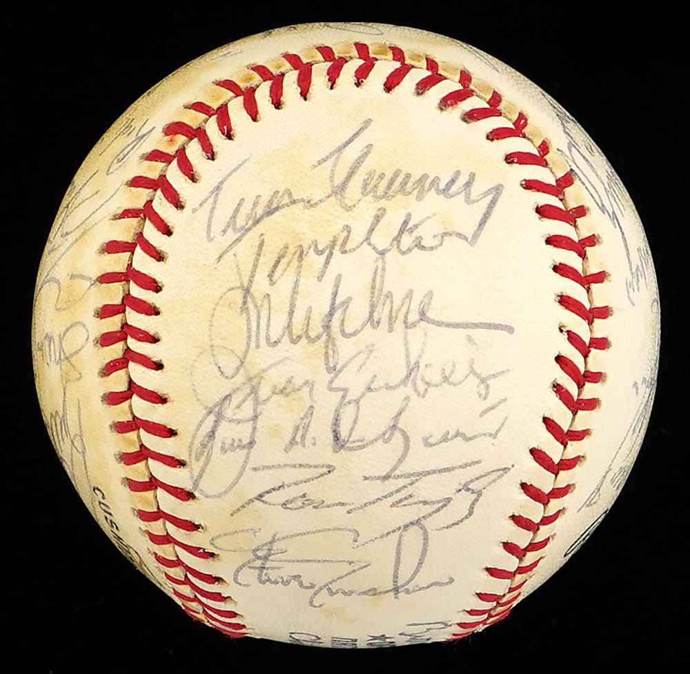 1982 San Diego Padres Team Signed ONL Feeney Baseball with (27) Signatures Including Rookie Year Tony Gwynn - Beckett Full LOA