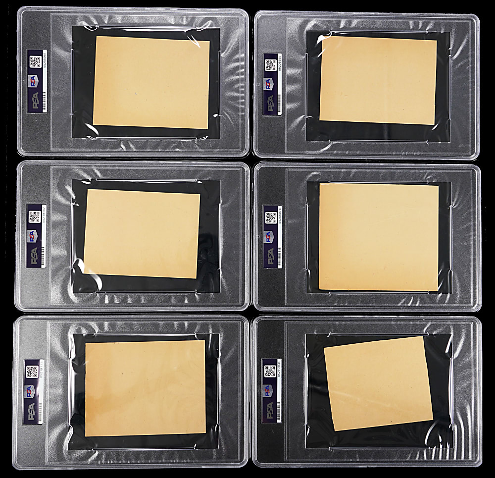 Entertainers/Celebrities Signed 4x6 PSA Encapsulated Group (6) with Rains, Salk & Reed