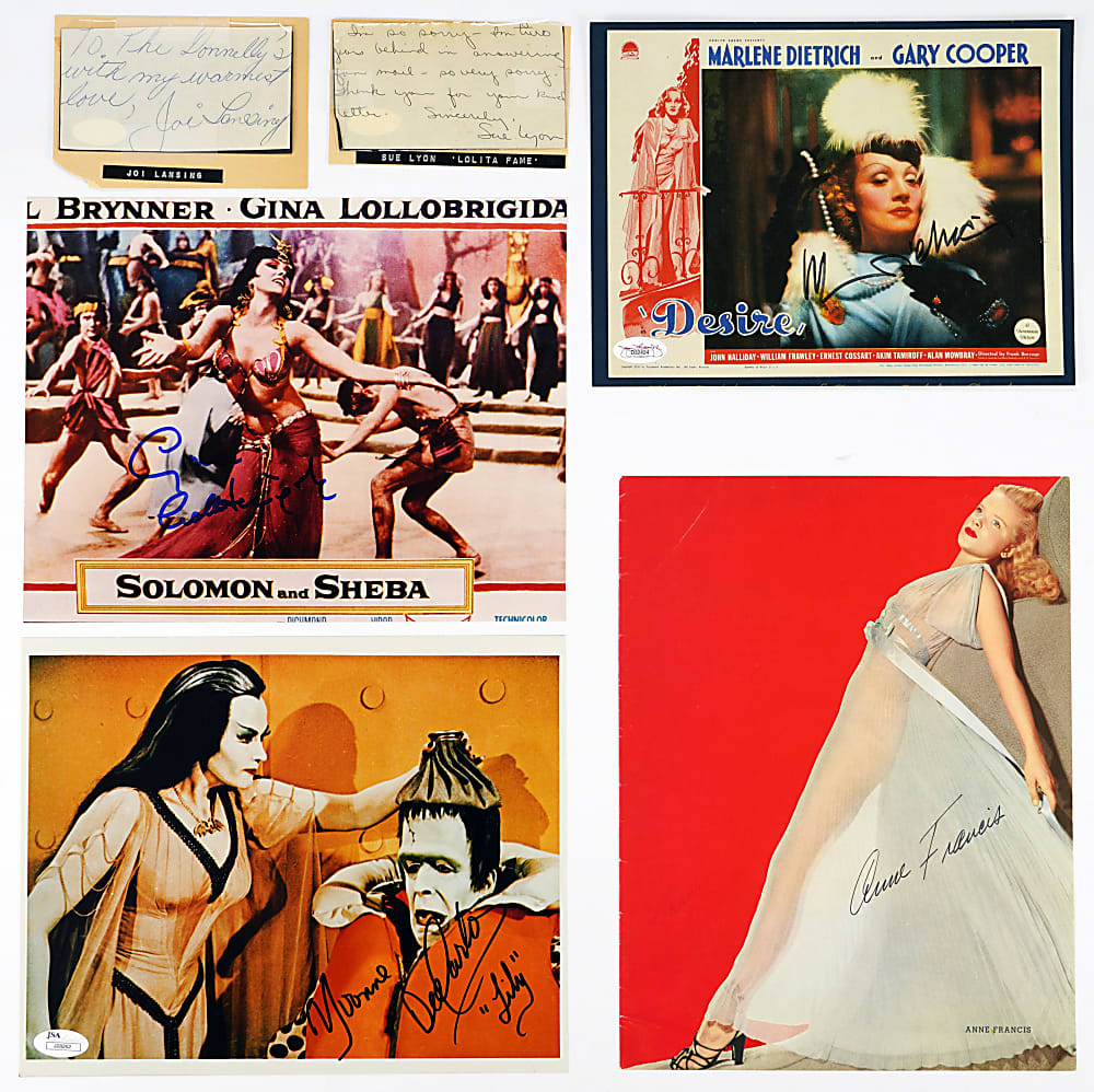Starlets Signed Flats Collection (6) with Lyon, Dietrich, Francis - All Certed