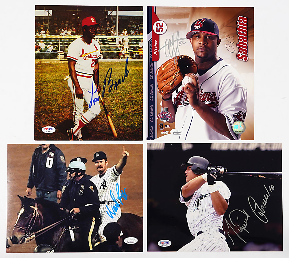 Baseball Hall of Famer/Superstar Signed Photographs (10) with Aaron, Gwynn, Koufax & Rivera - Each Individually Certified