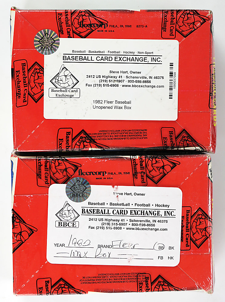 1982 Fleer Unopened Wax Box (36 Packs) Pair - Both BBCE