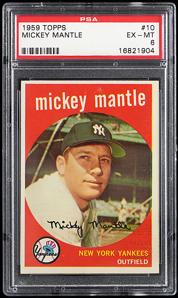 1959 Topps #10 Mickey Mantle PSA EX-MT 6
