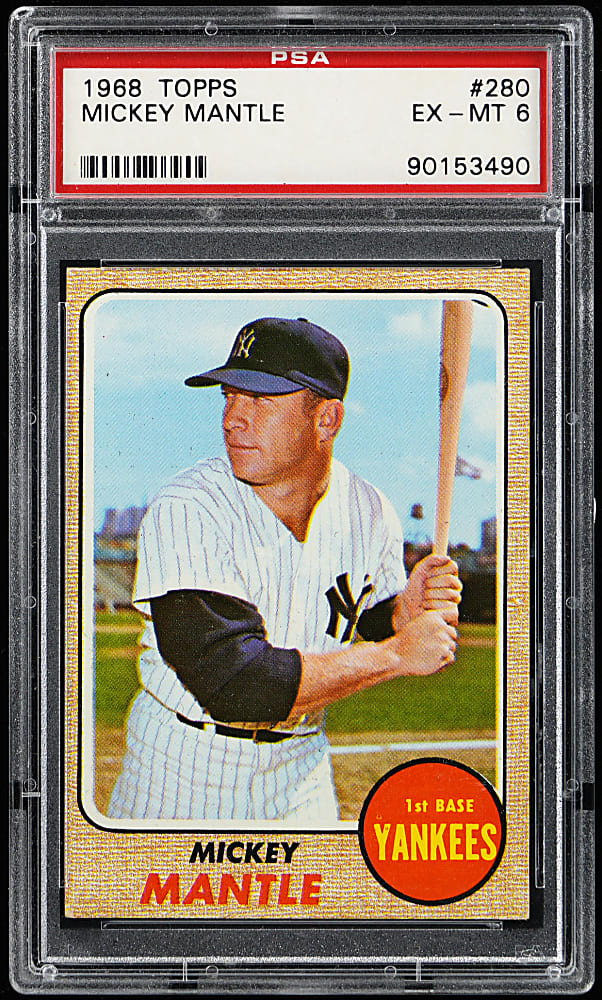 1968 Topps #280 Mickey Mantle PSA EX-MT 6