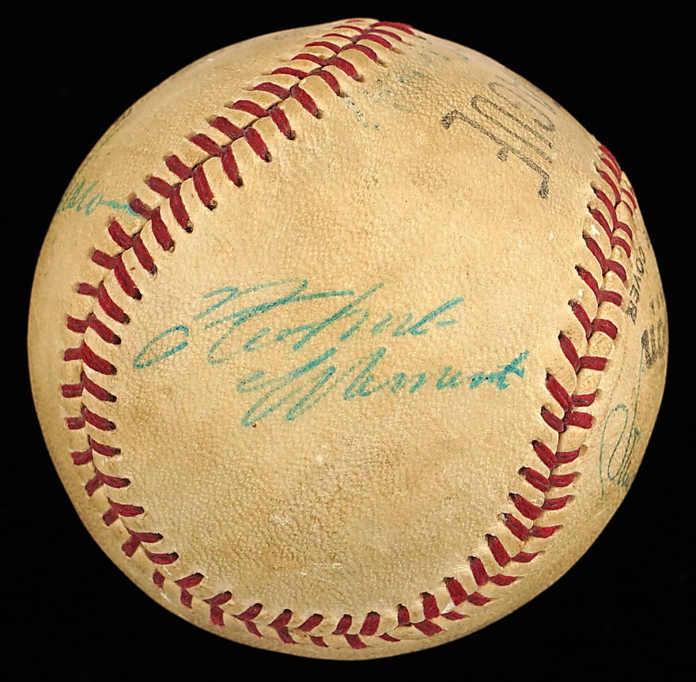 1964-1966 Pittsburgh Pirates Multi-Signed Wilson Prep League Baseball with Roberto Clemente - Full JSA LOA