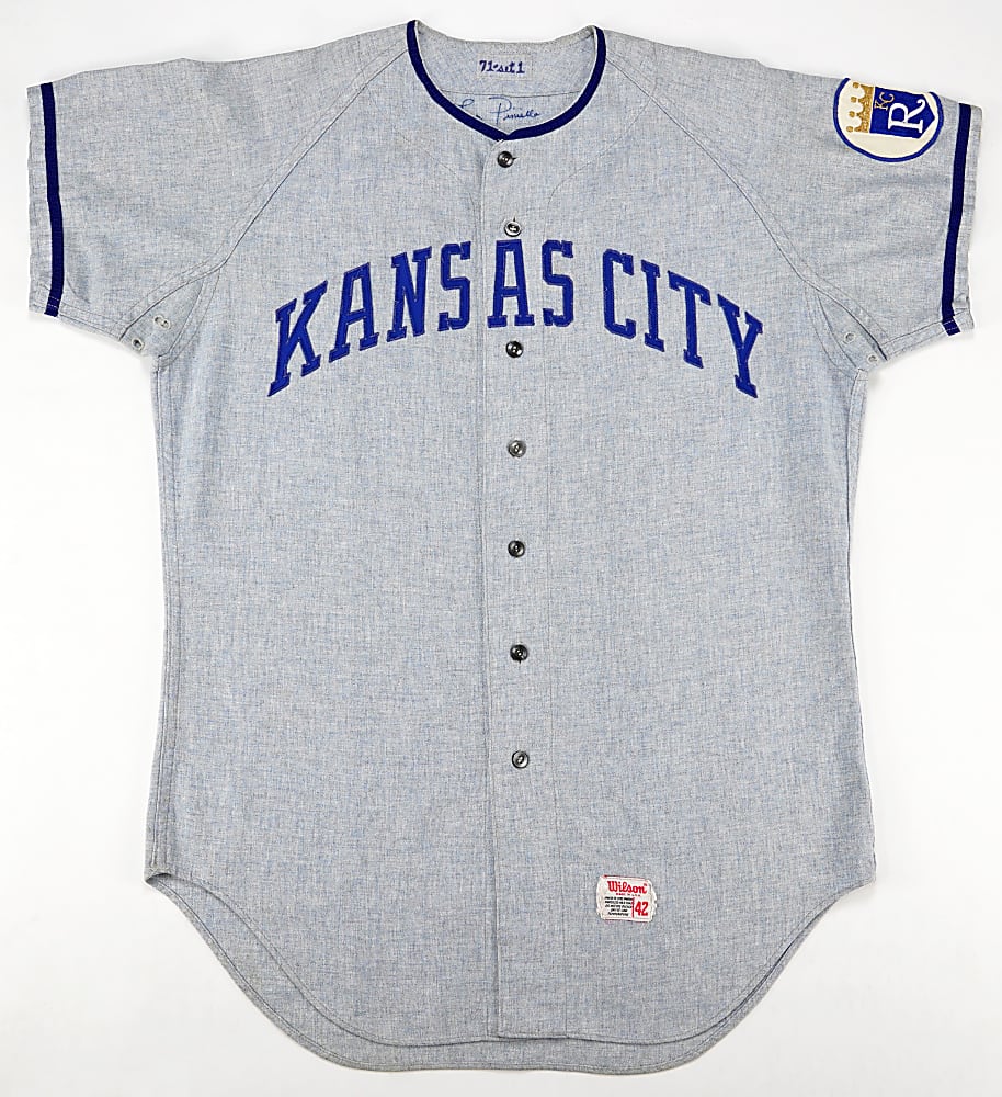 1971 Lou Piniella Signed Kansas City Royals Game-Used Blue Mist Road Jersey - Phil Wood LOA