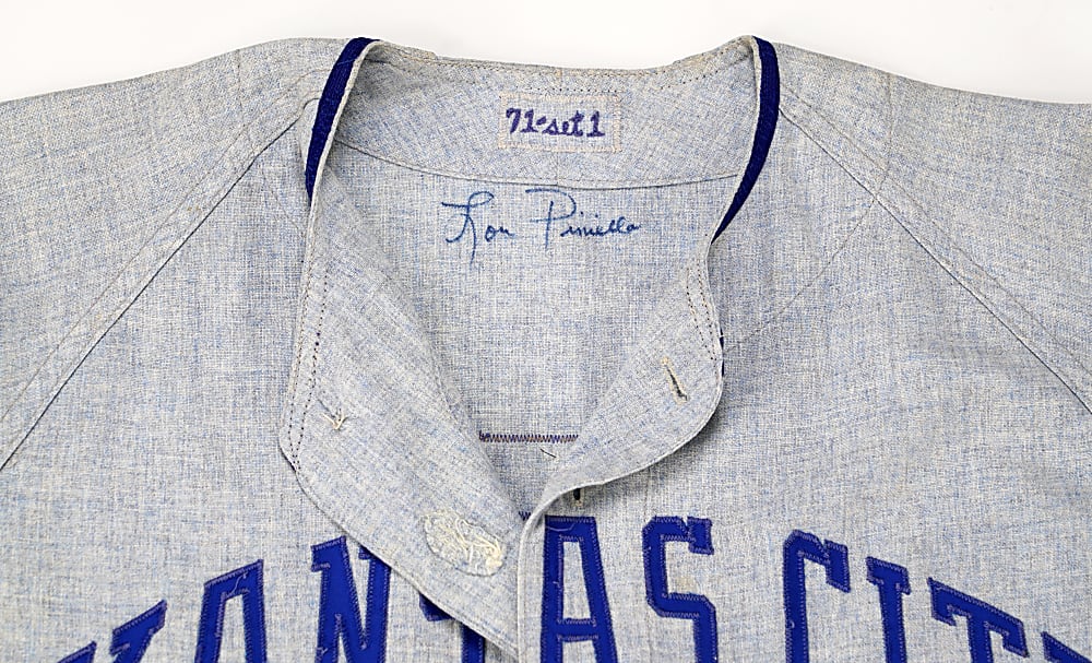 1971 Lou Piniella Signed Kansas City Royals Game-Used Blue Mist Road Jersey - Phil Wood LOA