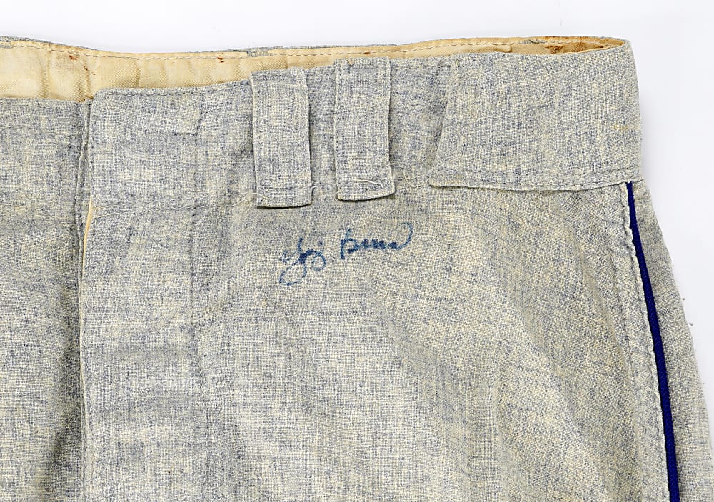 1968 Yogi Berra New York Mets Signed Game-Used Home Pants with JSA LOA & Phil Wood LOA