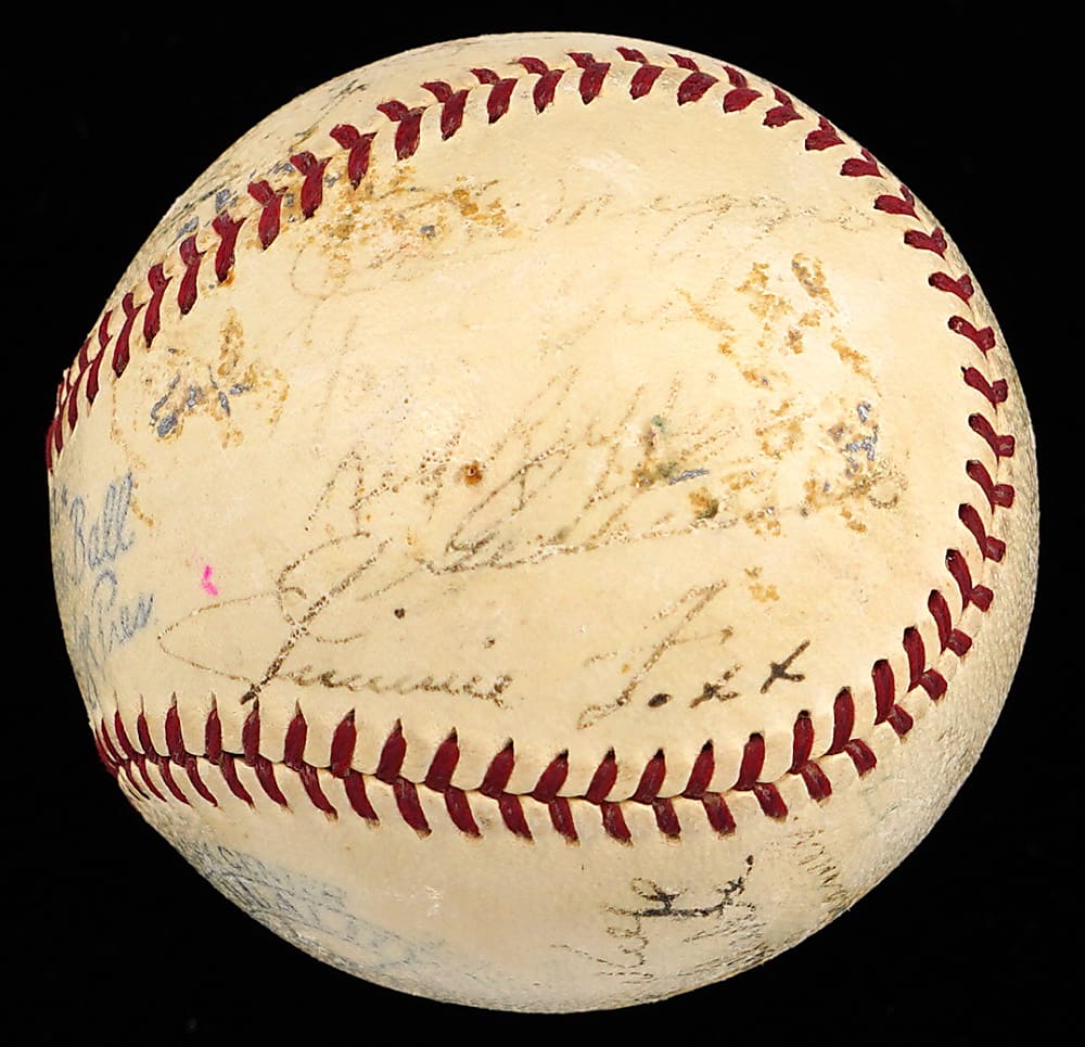 1939 American League All-Stars Team Signed OAL/Harridge Baseball with (21) Signatures Including Jimmie Foxx, Joe DiMaggio, Hank Greenberg - Full JSA LOA