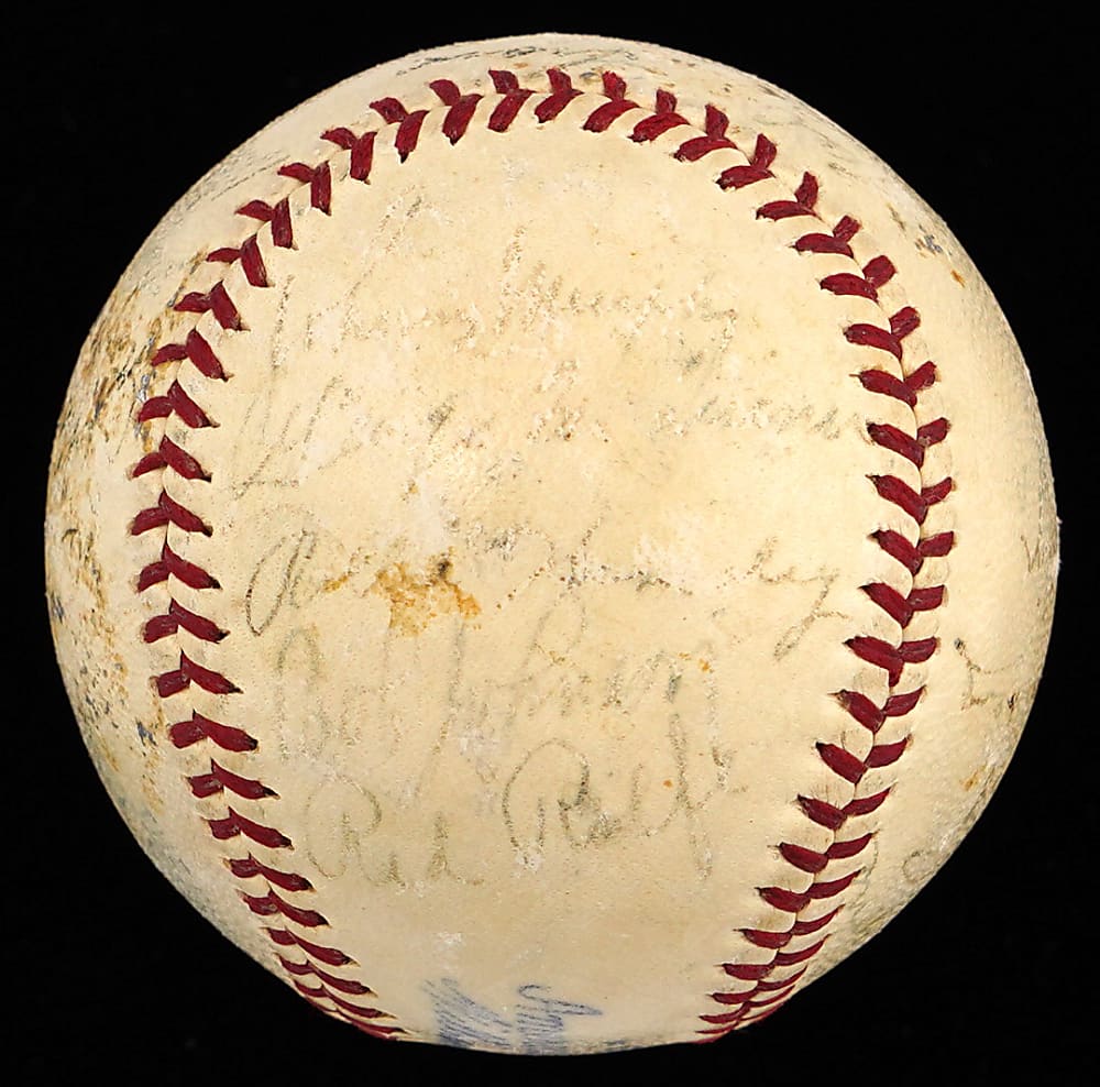 1939 American League All-Stars Team Signed OAL/Harridge Baseball with (21) Signatures Including Jimmie Foxx, Joe DiMaggio, Hank Greenberg - Full JSA LOA