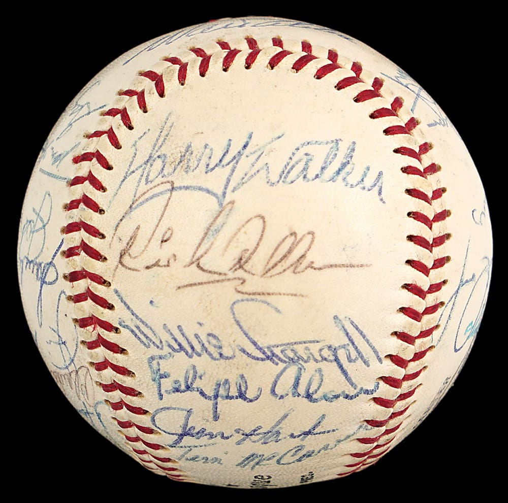 1966 National League All-Stars Team-Signed ONL/Giles Baseball with 25 Signatures Including Roberto Clemente, Hank Aaron & Sandy Koufax - Full JSA LOA