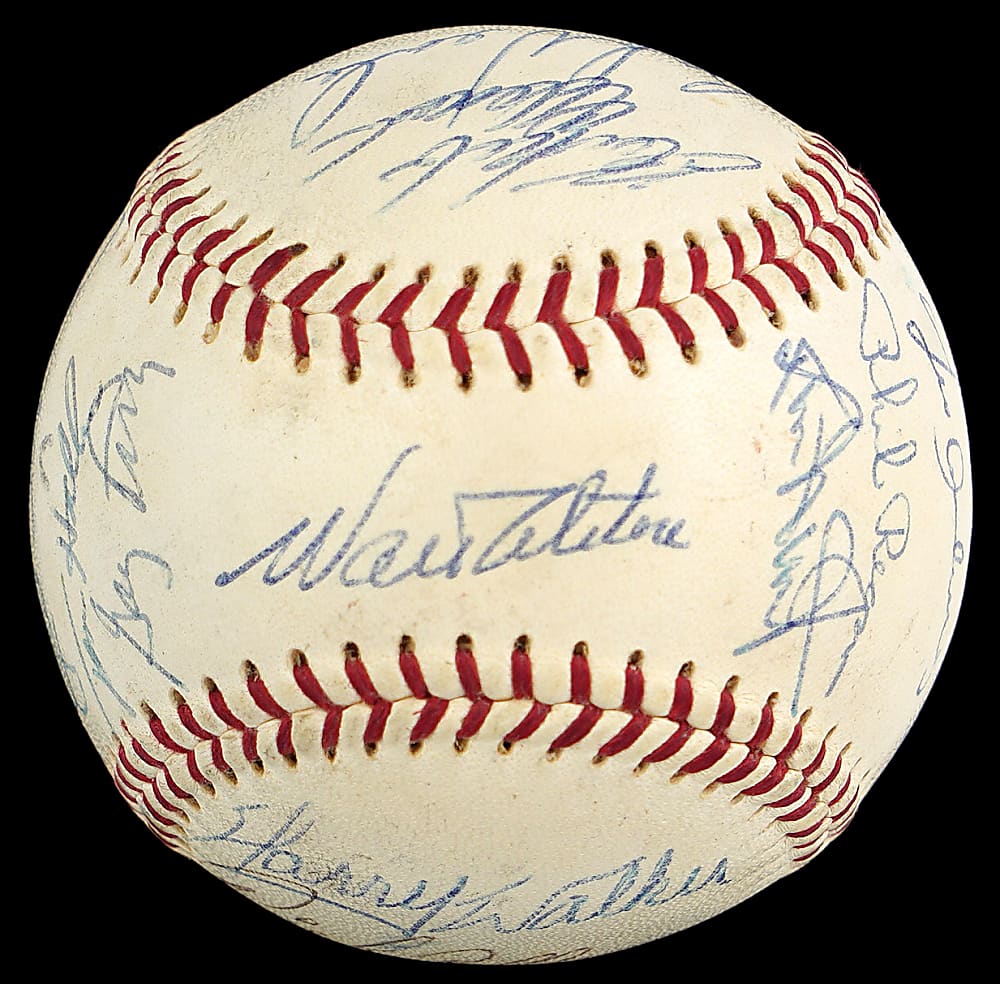 1966 National League All-Stars Team-Signed ONL/Giles Baseball with 25 Signatures Including Roberto Clemente, Hank Aaron & Sandy Koufax - Full JSA LOA