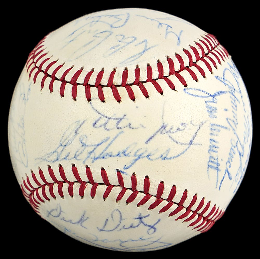 1970 National League All-Stars Team-Signed ONL/Feeney Baseball with (28) Signatures Including Roberto Clemente, Willie Mays, Hank Aaron & Gil Hodges - Full JSA LOA