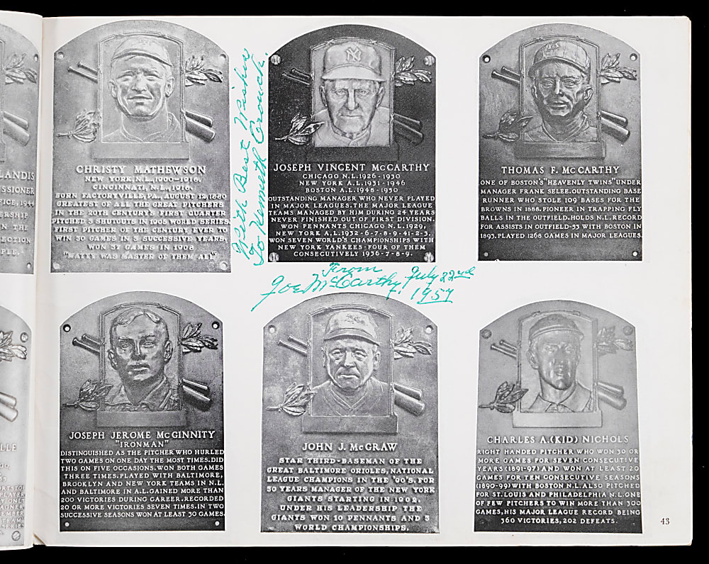 1961 Baseball Hall of Fame & Museum Multi-Signed Program with 42 Total Signatures Including 2 Ty Cobb, Jimmie Foxx, Joe DiMaggio, Hank Greenberg - LOADED! Full JSA LOA