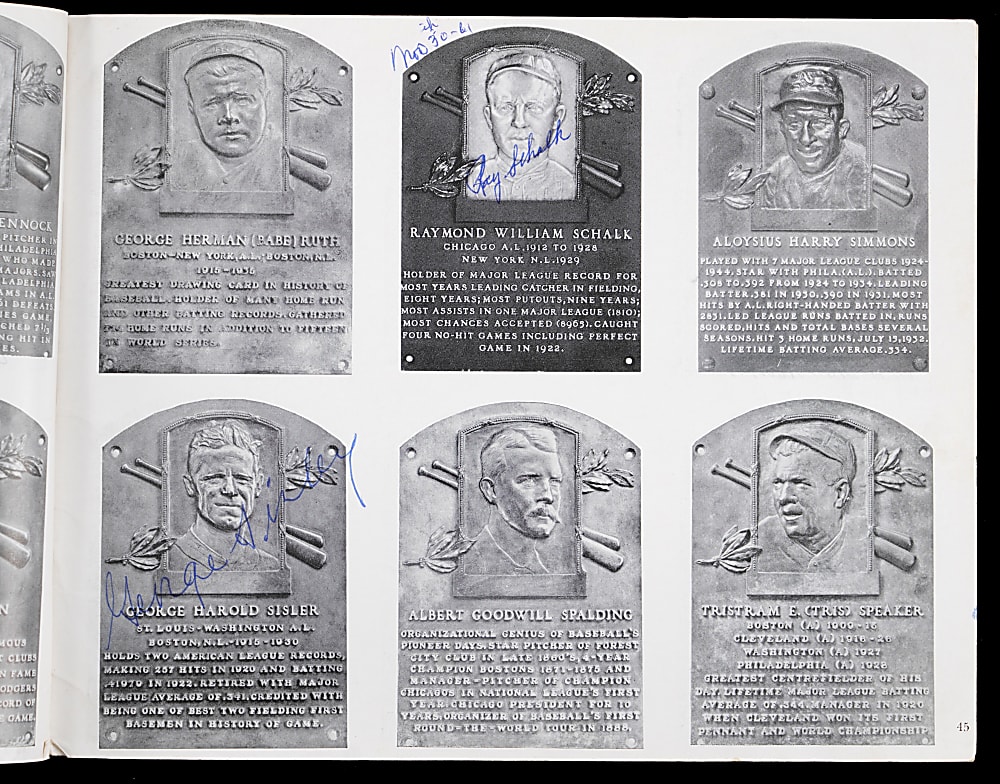 1961 Baseball Hall of Fame & Museum Multi-Signed Program with 42 Total Signatures Including 2 Ty Cobb, Jimmie Foxx, Joe DiMaggio, Hank Greenberg - LOADED! Full JSA LOA