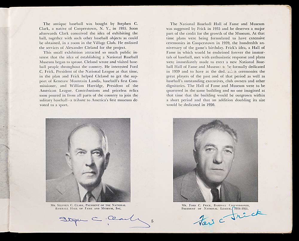 1961 Baseball Hall of Fame & Museum Multi-Signed Program with 42 Total Signatures Including 2 Ty Cobb, Jimmie Foxx, Joe DiMaggio, Hank Greenberg - LOADED! Full JSA LOA