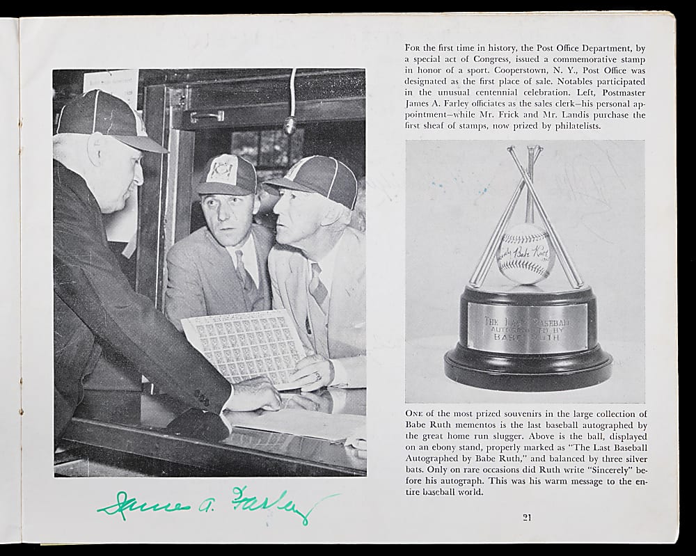 1961 Baseball Hall of Fame & Museum Multi-Signed Program with 42 Total Signatures Including 2 Ty Cobb, Jimmie Foxx, Joe DiMaggio, Hank Greenberg - LOADED! Full JSA LOA