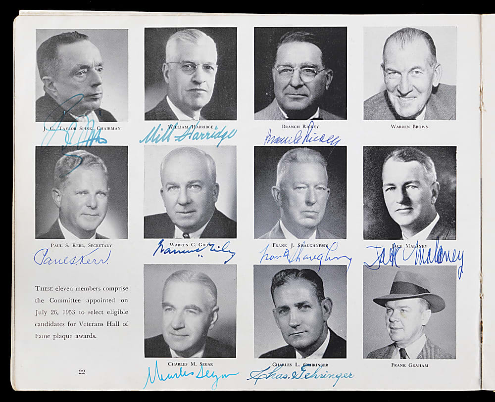 1961 Baseball Hall of Fame & Museum Multi-Signed Program with 42 Total Signatures Including 2 Ty Cobb, Jimmie Foxx, Joe DiMaggio, Hank Greenberg - LOADED! Full JSA LOA