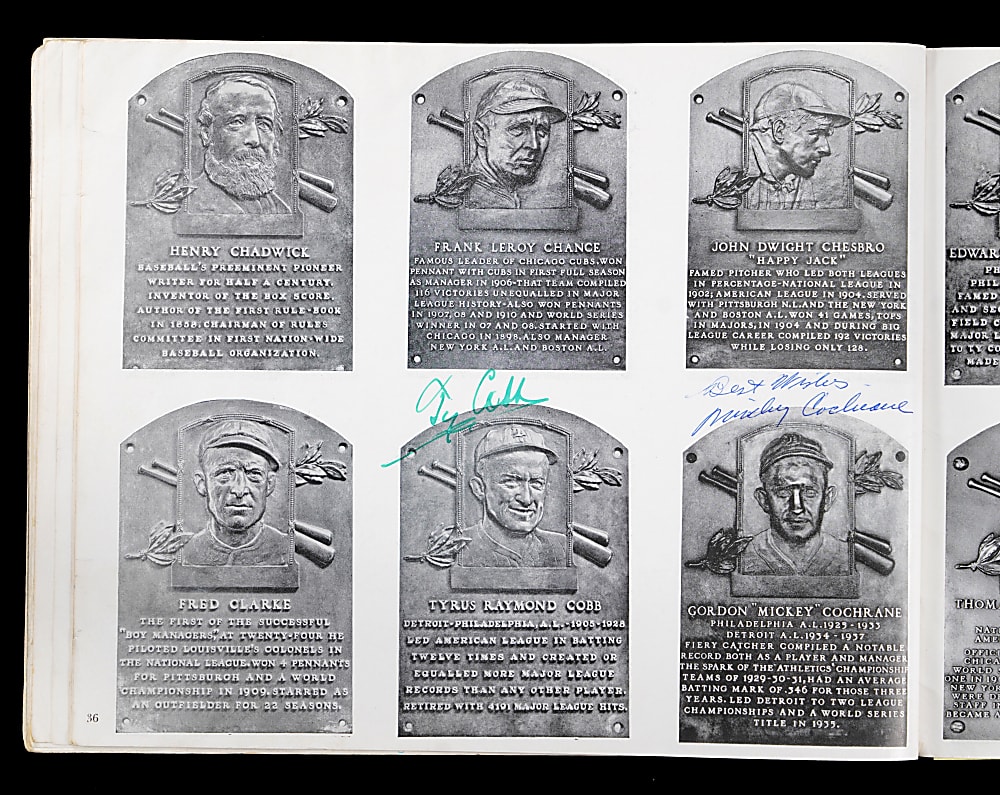 1961 Baseball Hall of Fame & Museum Multi-Signed Program with 42 Total Signatures Including 2 Ty Cobb, Jimmie Foxx, Joe DiMaggio, Hank Greenberg - LOADED! Full JSA LOA