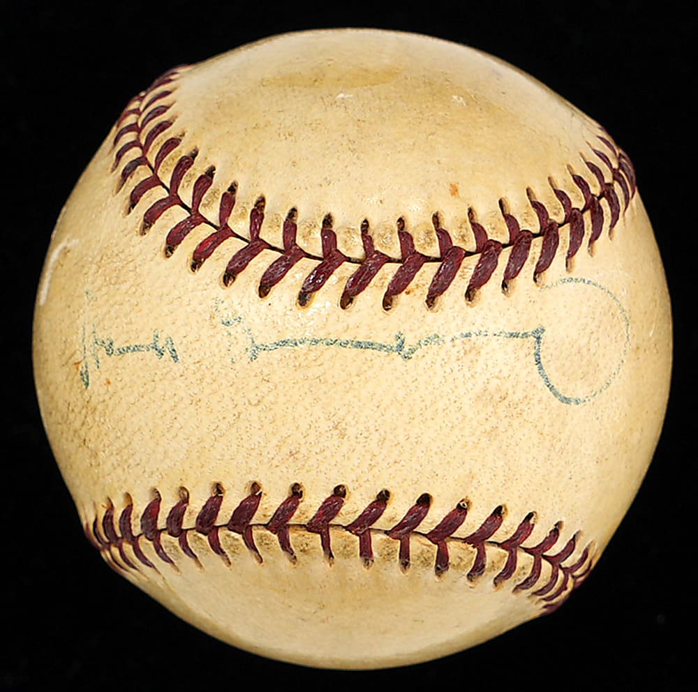 Hank Greenberg Signed ONL/Frick Mini-Baseball - Full JSA LOA