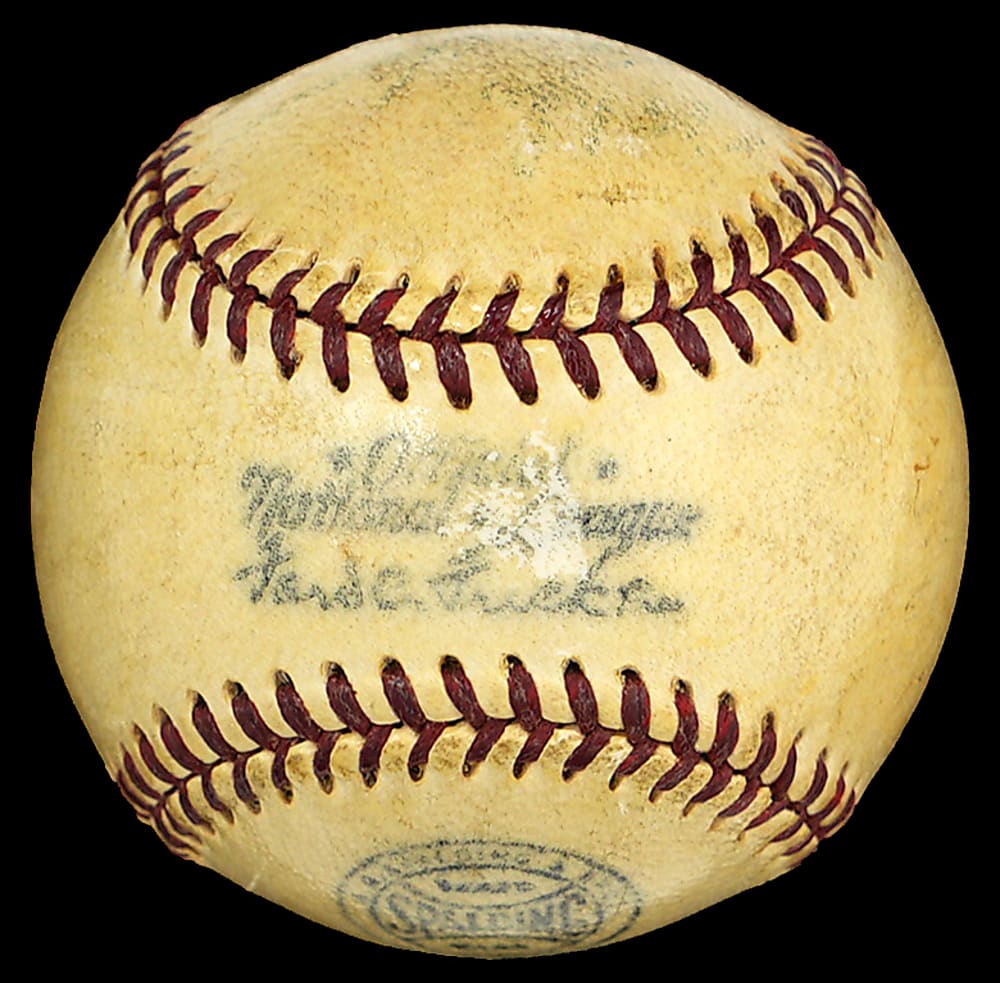 Hank Greenberg Signed ONL/Frick Mini-Baseball - Full JSA LOA