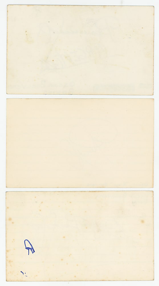 1970's Oscar "Ringo" Bonavena (d.1976, Age 33) Signed Index Card Trio with "Ringo" & Inscribed - Extremely Rare