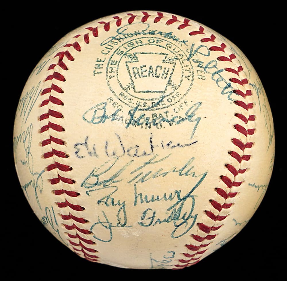 1954 Baltimore Orioles Inaugural Season Team-Signed OAL/Harridge Baseball with (28) Signatures Including Fox, Dykes - Full JSA LOA
