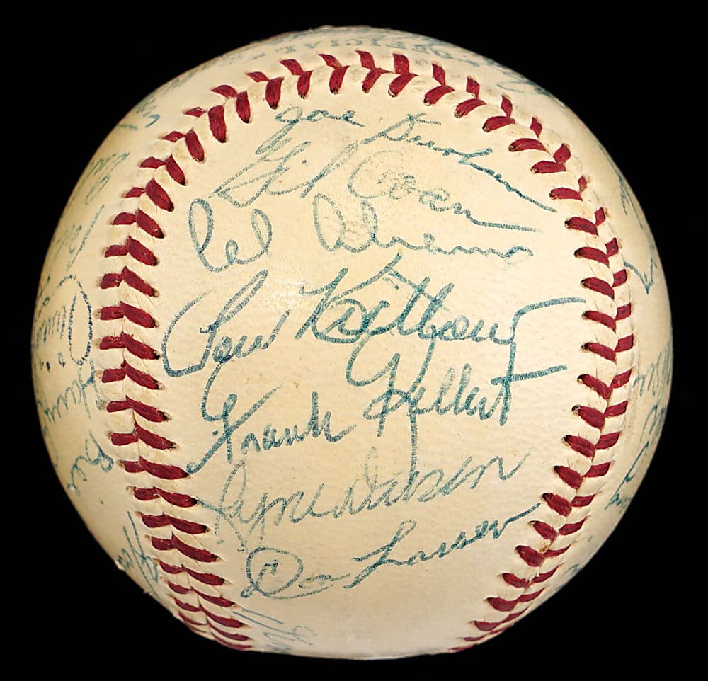 1954 Baltimore Orioles Inaugural Season Team-Signed OAL/Harridge Baseball with (28) Signatures Including Fox, Dykes - Full JSA LOA