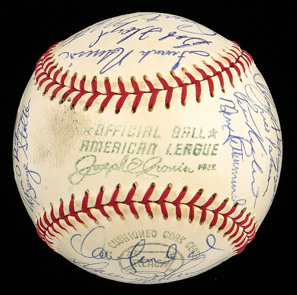 1970 World Champions Baltimore Orioles Team Signed OAL/Cronin Baseball with (27) Signatures Including Palmer, B. Robinson, F. Robinson, Weaver - Full JSA LOA