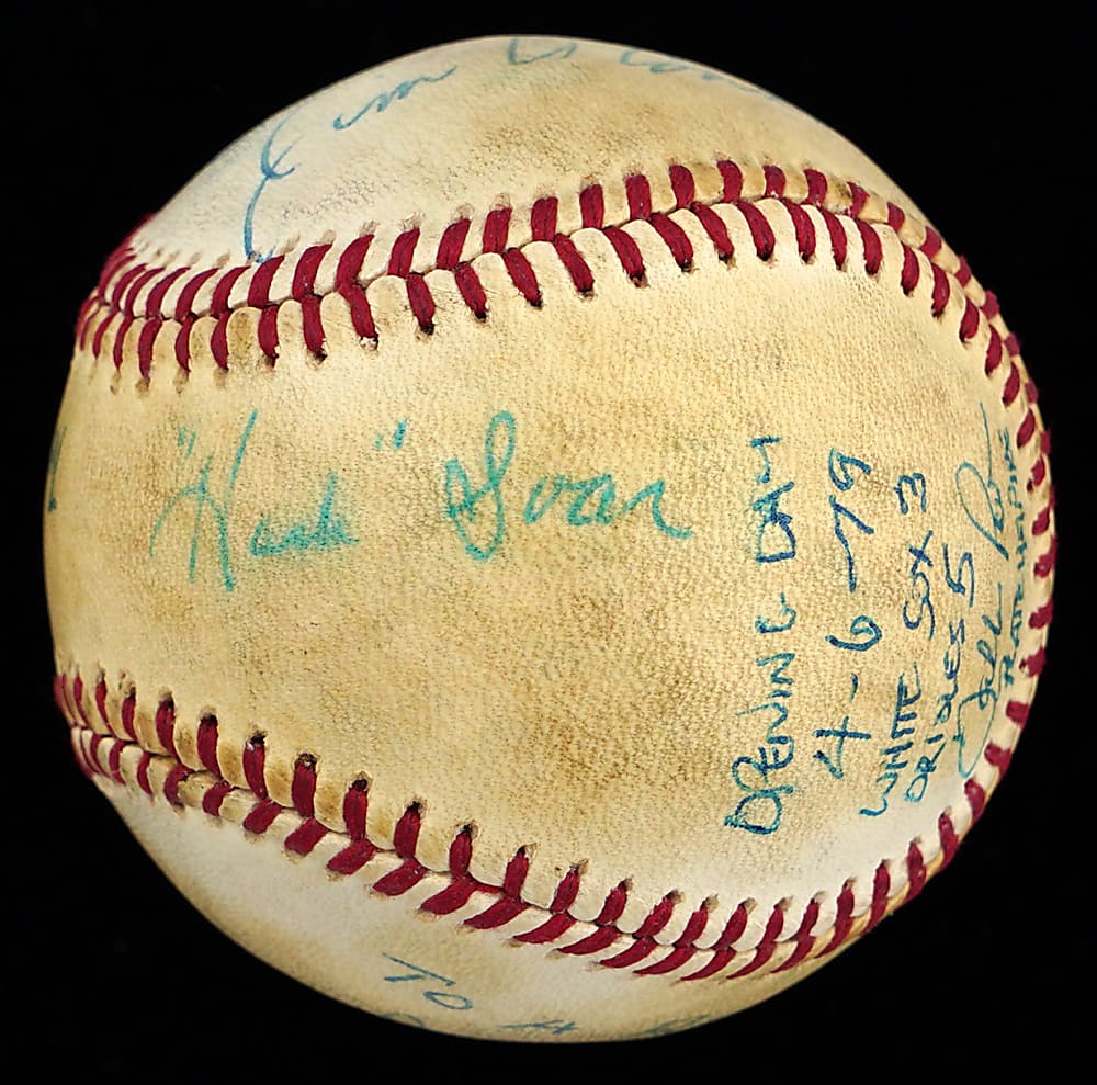 1979 Baltimore Orioles Vs. Chicago White Sox Opening Day Memorial Baseball Signed by Umpire Crew (6) + Earl Weaver