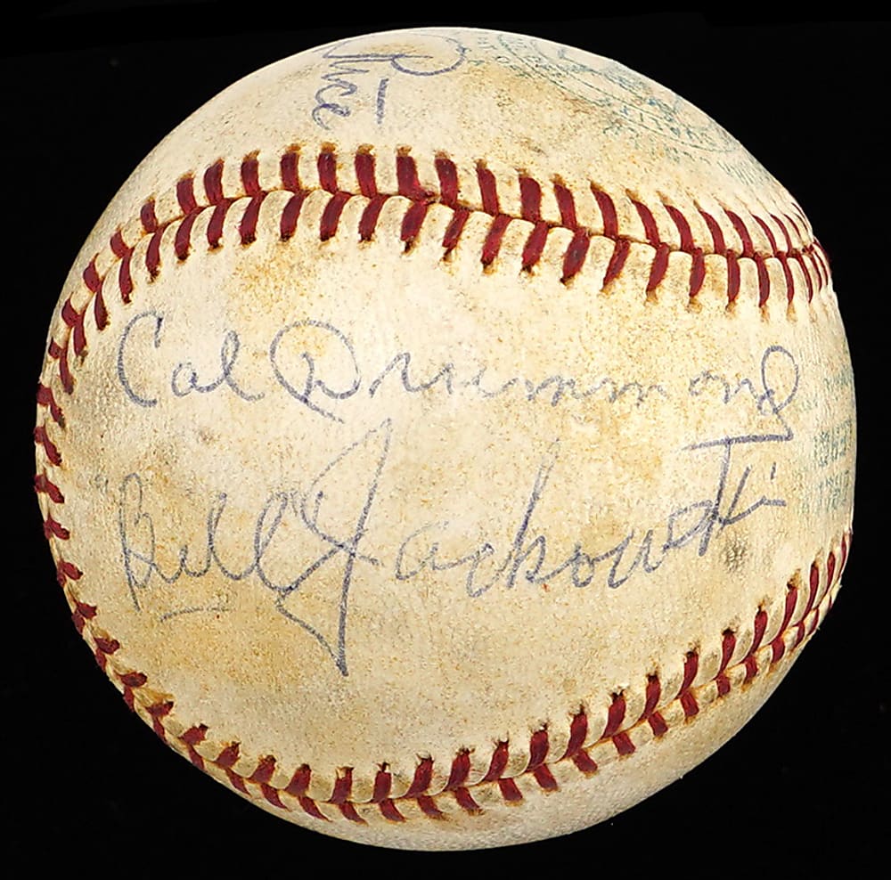 1966 World Series Umpire Crew Signed Baseball with (7) Signatures Including Nestor Chylak