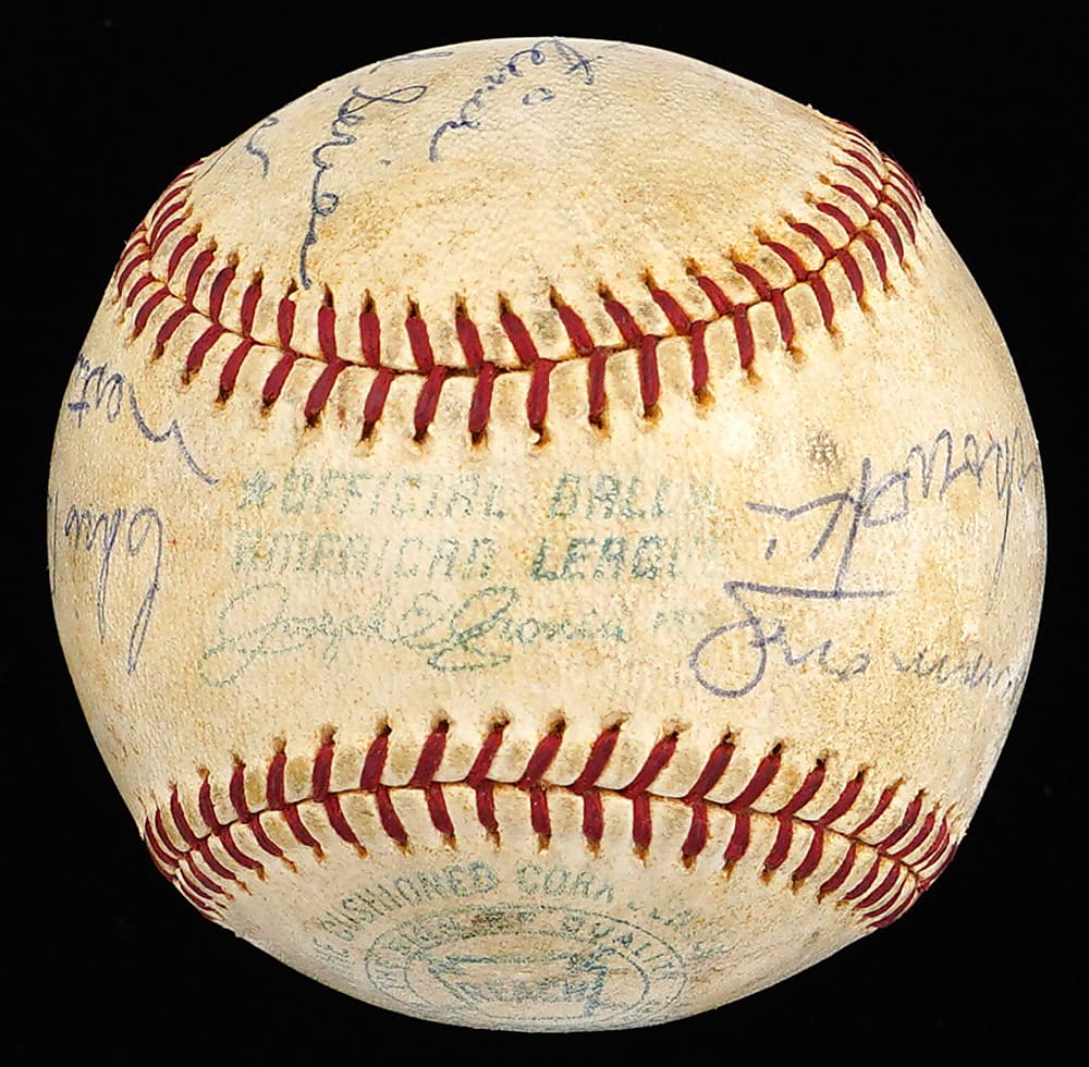 1966 World Series Umpire Crew Signed Baseball with (7) Signatures Including Nestor Chylak