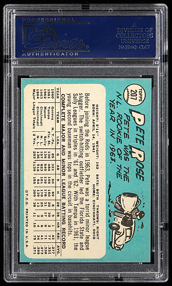 1965 Topps #207 Pete Rose PSA NM-MT 8