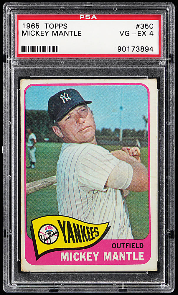 1965 Topps #350 Mickey Mantle PSA VG-EX 4