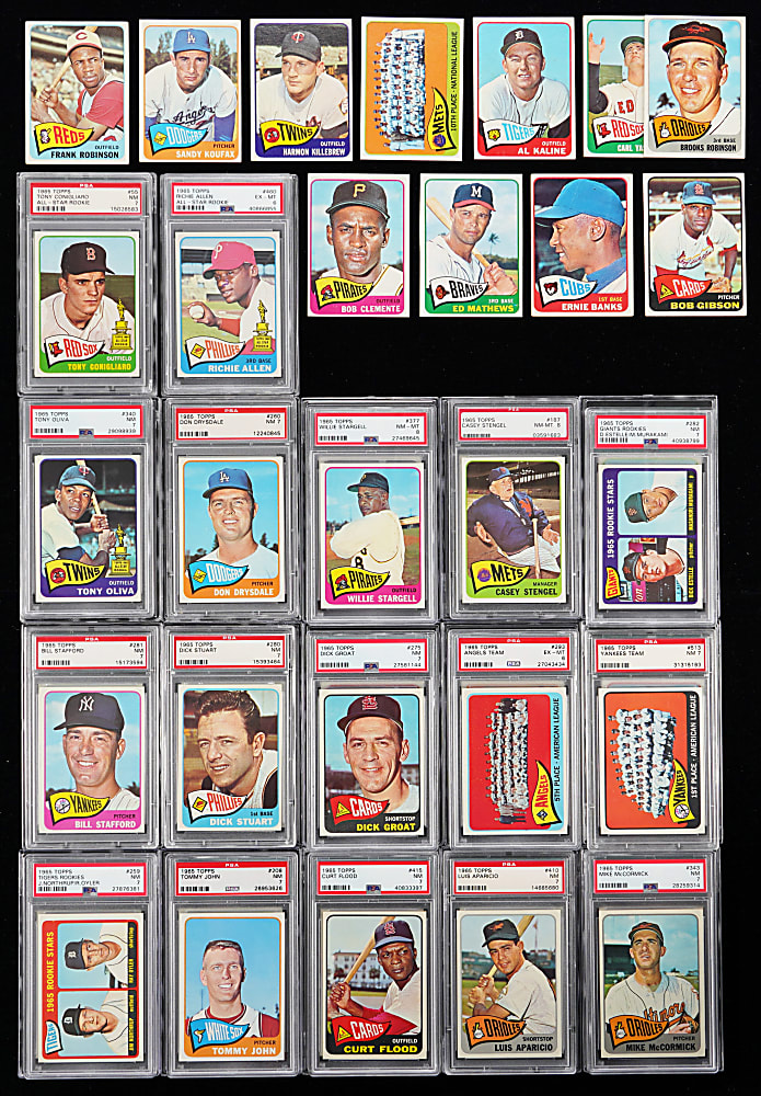 1965 Topps Near Complete Set (595/598) with 45 High-Grade PSA/SGC Graded Including Several Keys