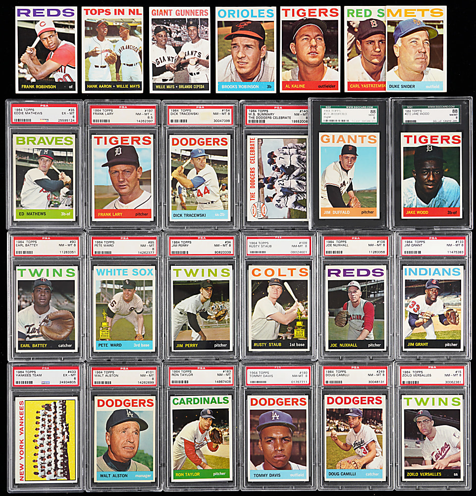 1964 Topps Near Complete Set (569/587) with 30 High-Grade PSA/SGC Graded Including Hall of Famers & Stars