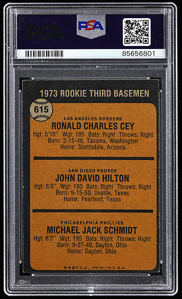 1973 Topps #615 Mike Schmidt Rookie PSA EX 5