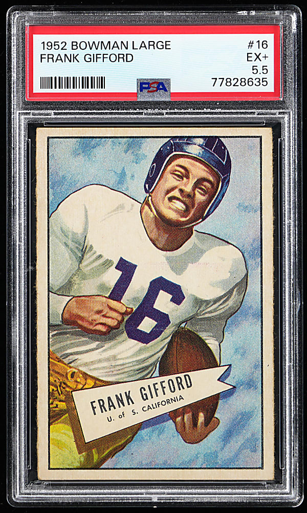 1952 Bowman Football Large #16 Frank Gifford Rookie PSA EX+ 5.5